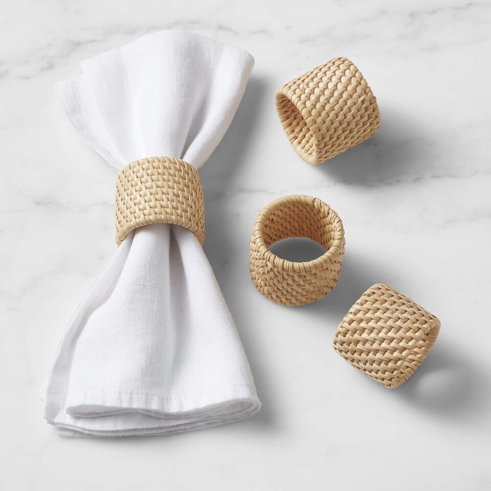 Light Woven Napkin Rings, Set of 4 Williams Sonoma Australia